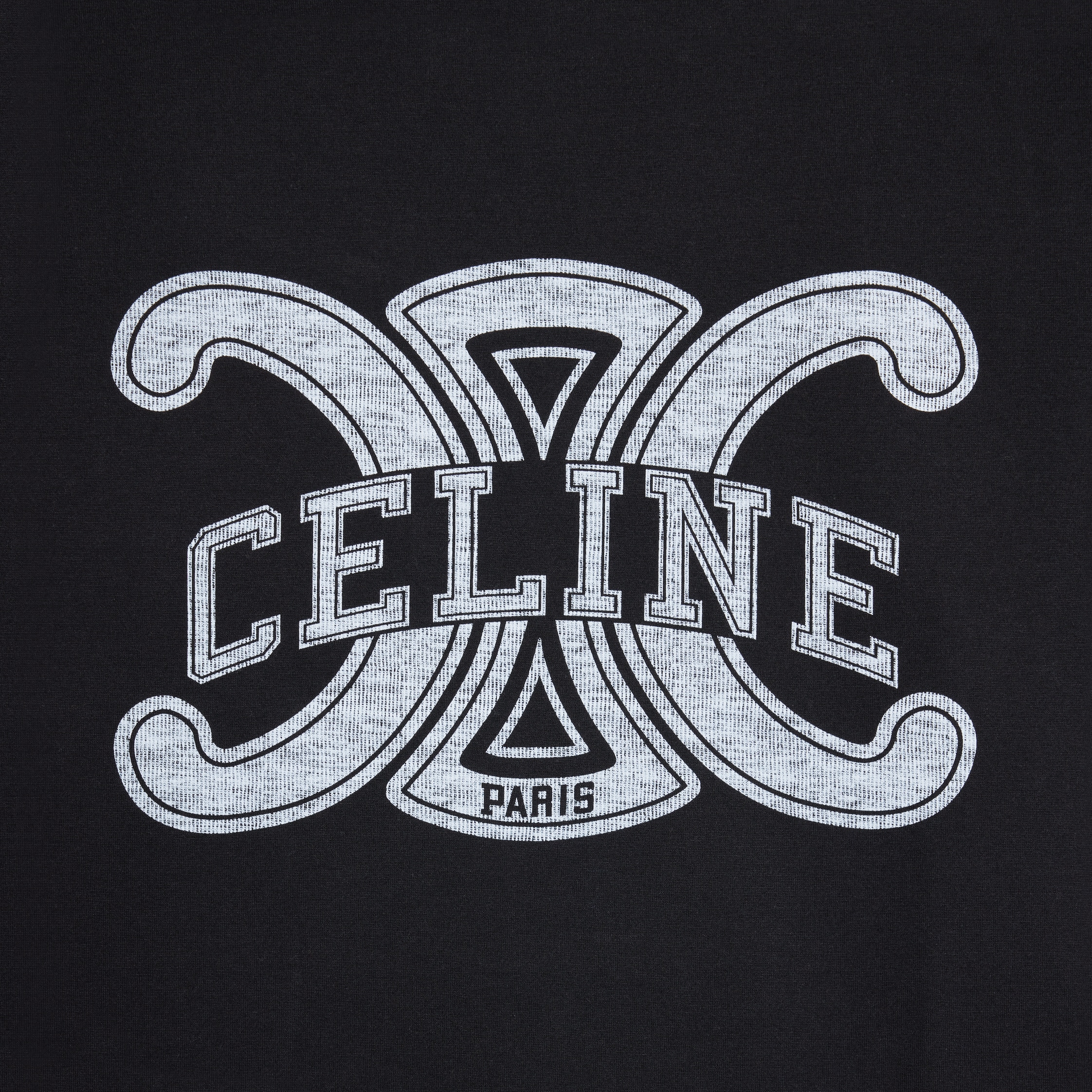 loose t-shirt IN cotton jersey - BLACK / WHITE | CELINE
