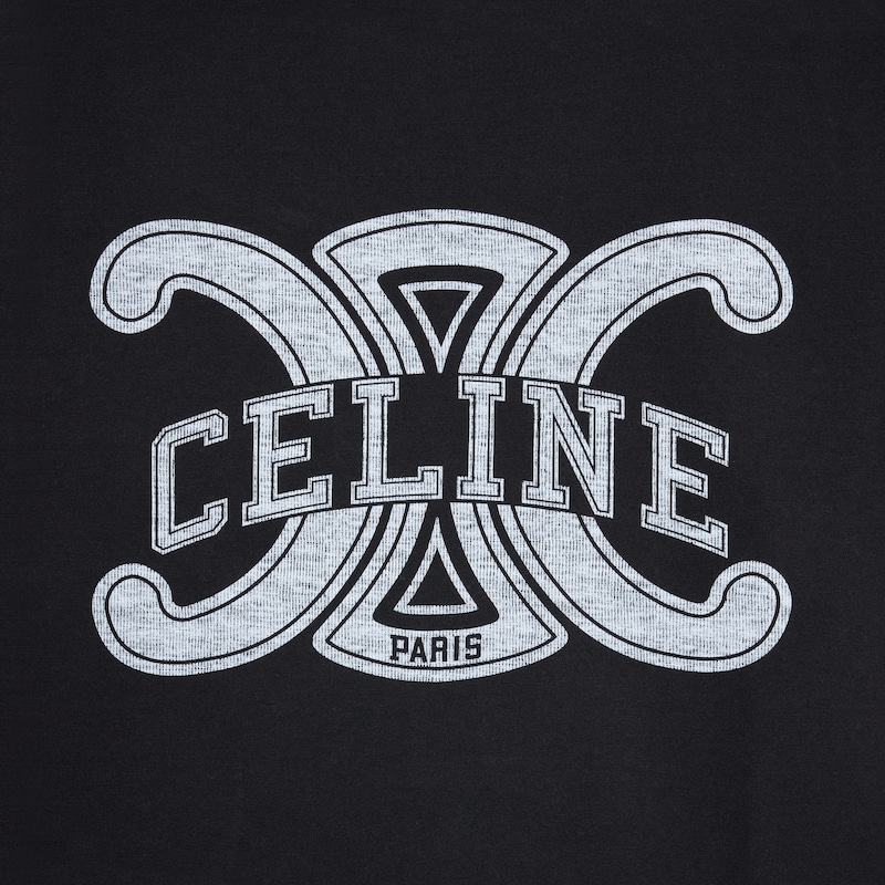 loose t-shirt IN cotton jersey - BLACK / WHITE -  - 1 | CELINE