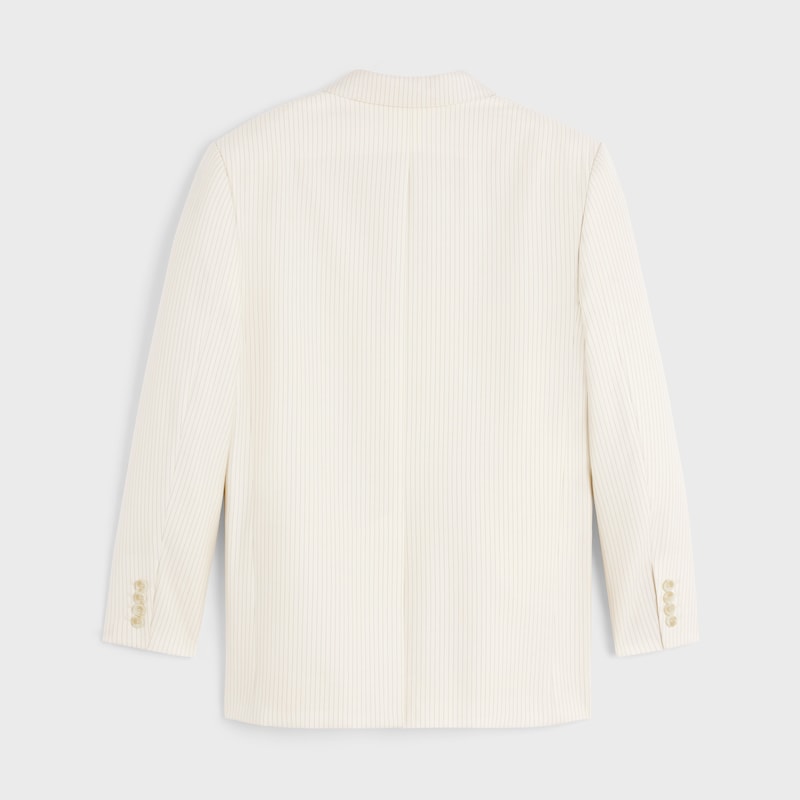 薄條紋羊毛Jude外套 - 象牙色/黑色 -  - 1 | CELINE