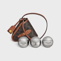 TRIOMPHE PETANQUE GAME IN TRIOMPHE CANVAS AND CALFSKIN - TAN - HOME - 1 | CELINE