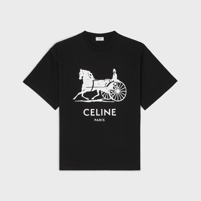 t-shirt IN cotton jersey - BLACK / WHITE -  - 1 | CELINE