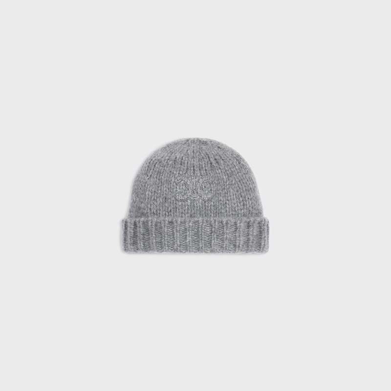 GORRO TRIOMPHE DE CACHEMIRA Y SEDA - GRIS CLARO -  - 1 | CELINE