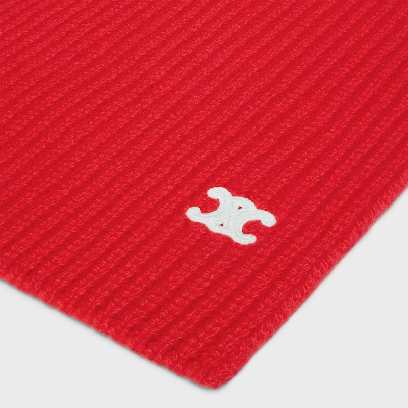 triomphe scarf IN SEAMLESS CASHMERE - BRIGHT RED -  - 1 | CELINE