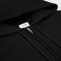 zipped hoodie IN cotton fleece - BLACK / YELLOW -  - 2 | CELINE