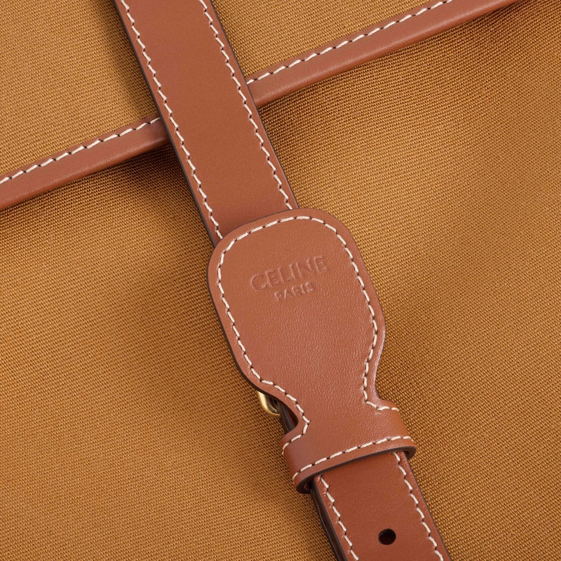 標誌印花及牛皮革掛衣袋 - 棕黃色 - GIFT FINDER - 1 | CELINE