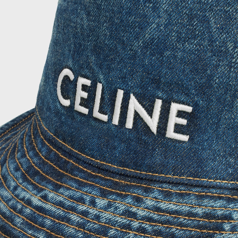 celine bucket hat in trail wash denim - TRAIL WASH -  - 1 | CELINE