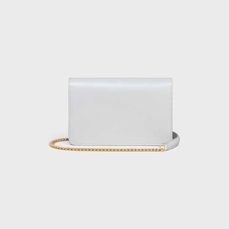 WALLET ON CHAIN MARGO in Shiny calfskin - MOON - WALLETS ON CHAIN - 1 | CELINE