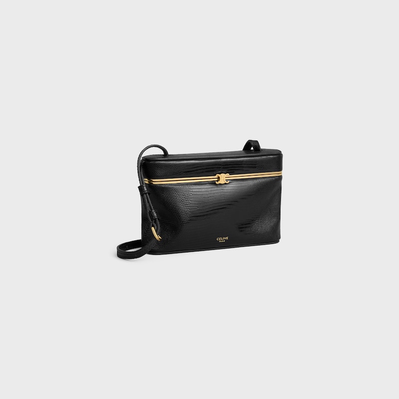 TRIOMPHE FRAME MINI mod&egrave;le l&eacute;zard - Noir - SACS &Agrave; L'&Eacute;PAULE - 1 | CELINE