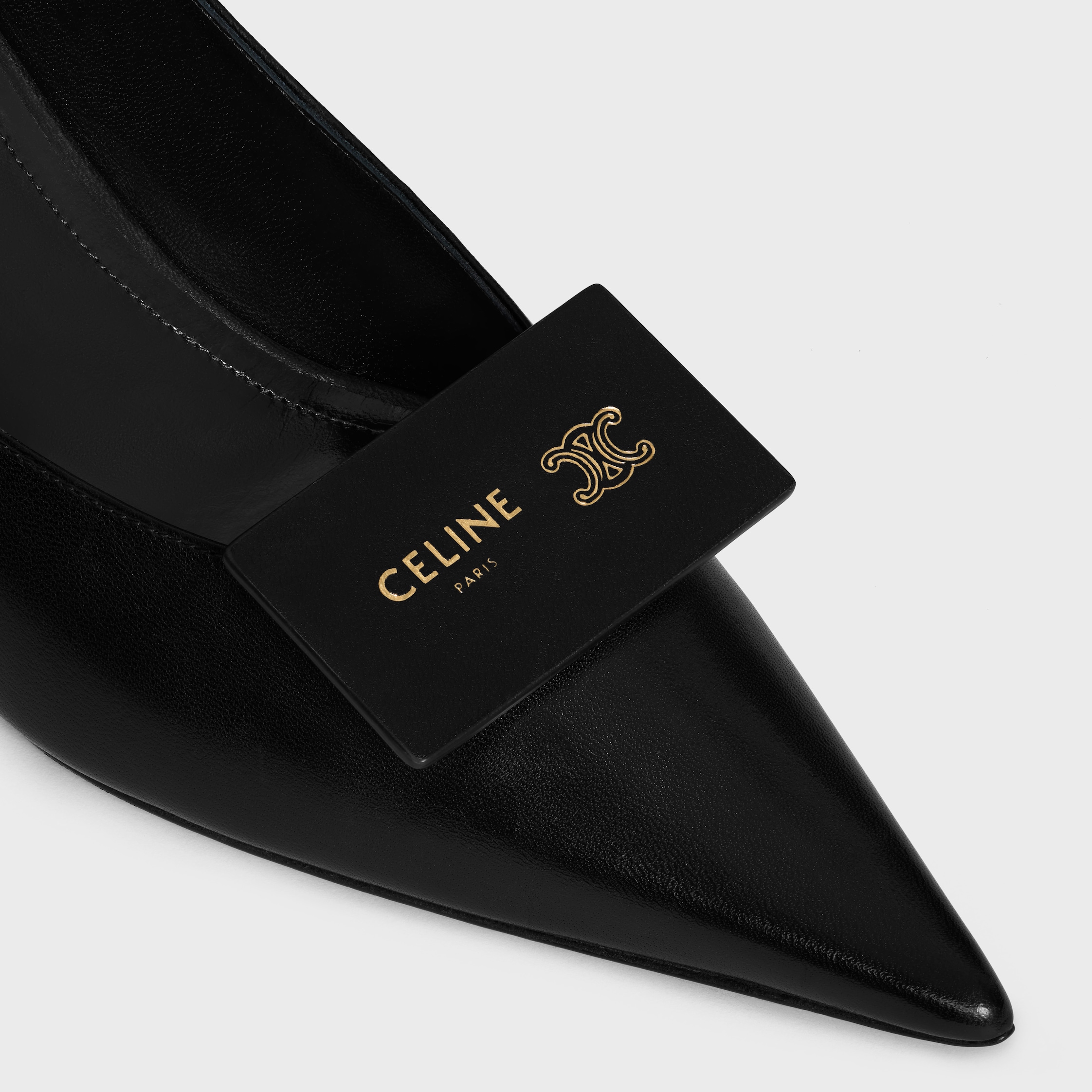 シグネチャー ラベル付きパンプス / ラムスキン - ブラック | CELINE