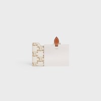 mirror with pouch in triomphe canvas and calfskin - WHITE - BEAUTY ACCESSORIES - 1 | CELINE