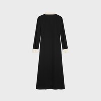 midi polo dress IN viscose georgette - BLACK -  - 2 | CELINE