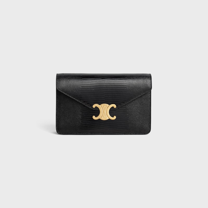WALLET ON CHAIN MARGO in lizard - BLACK - HAND-PICKED GIFTS - 1 | CELINE