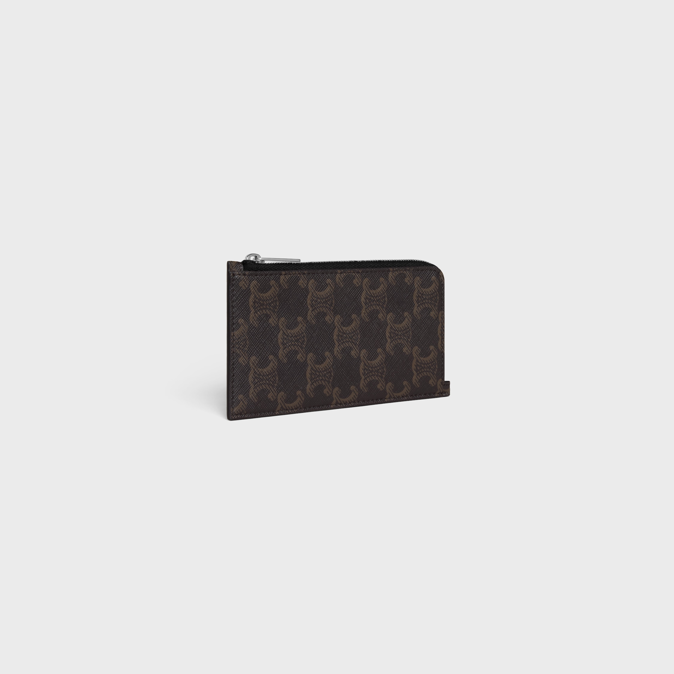 LONG ZIPPED CARD HOLDER IN TRIOMPHE CANVAS - BLACK | CELINE