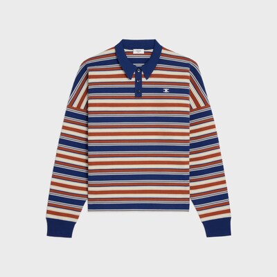 트리옹프 루즈 폴로 - 스트라이프 코튼 - NAVY/ORANGE/ECRU -  - tileIndex | CELINE