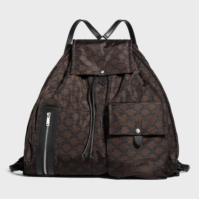 BACKPACK CELINE PADDED IN NYLON AND CALFSKIN - BROWN / BLACK - NEW - 1 | CELINE