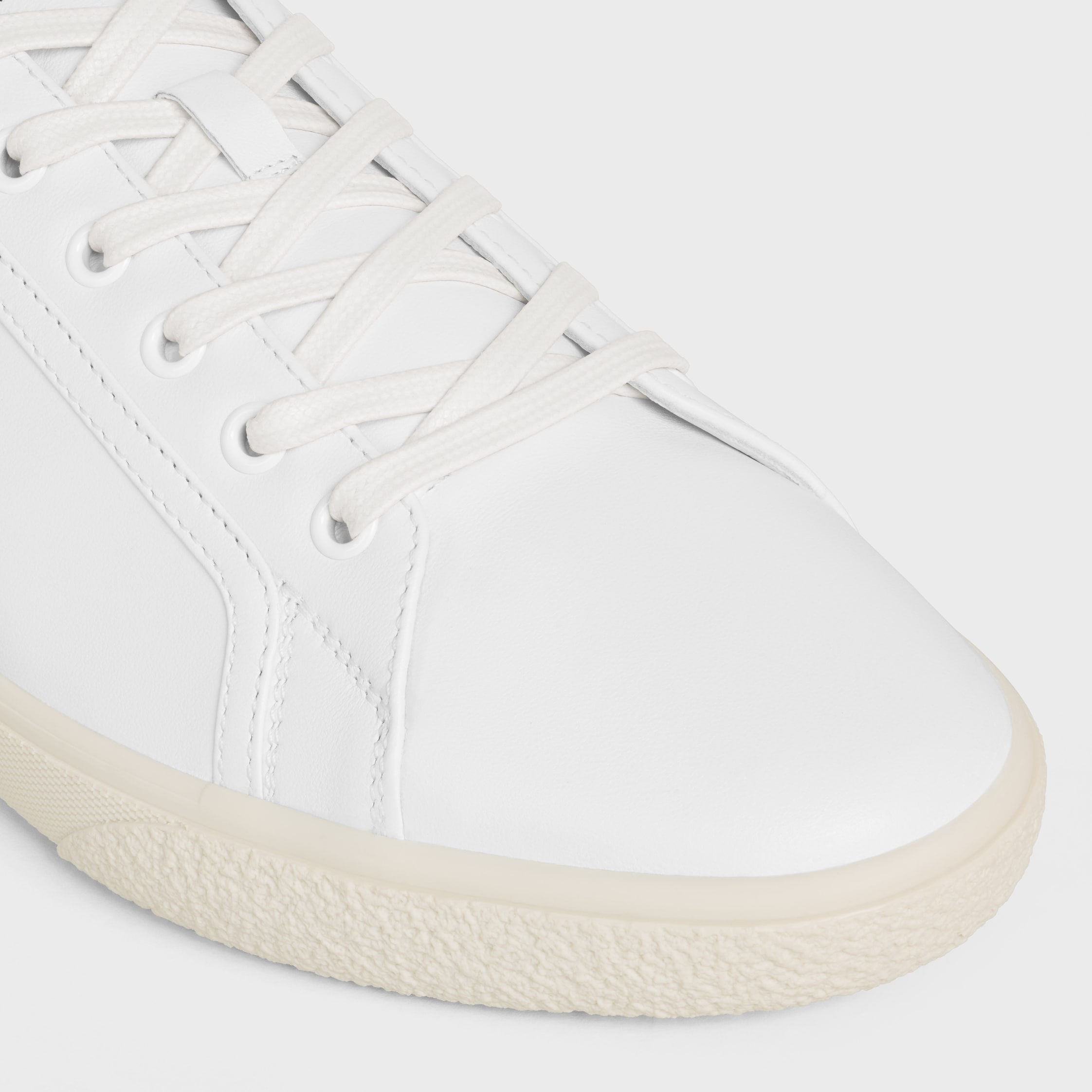 CELINE LOU LOW LACE-UP SNEAKER WITH TRIOMPHE IN LAMBSKIN - OPTIC