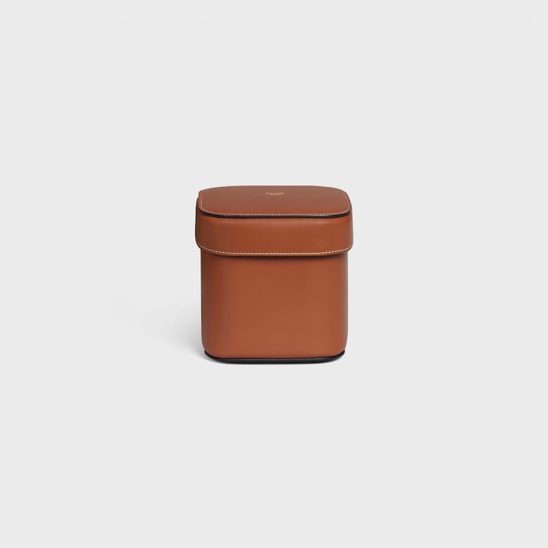 Bolso caja pequeño de piel de becerro brillante - TOSTADO - HOGAR - 1 | CELINE