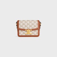 TEEN TRIOMPHE BAG IN Triomphe Canvas and Calfskin - WHITE - TRIOMPHE CANVAS - 1 | CELINE