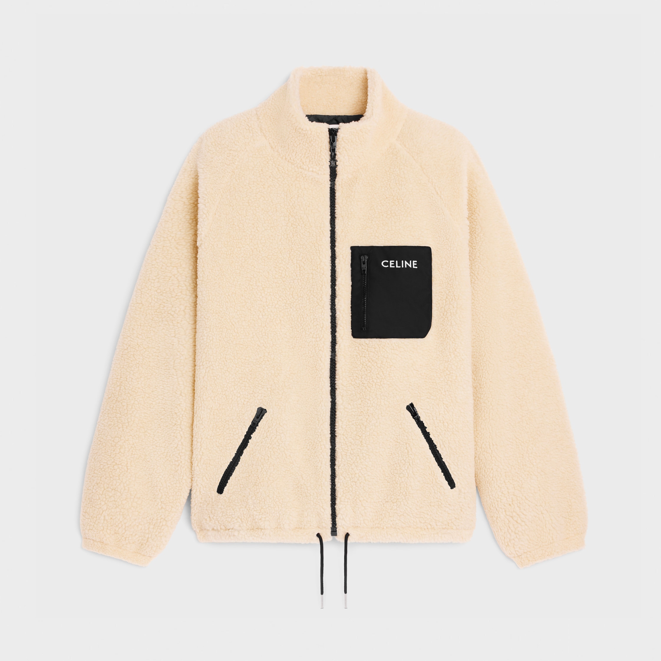 【CELINE】BAJA JACKET●RV0NW002897MI baja cardigan jacket IN COTTON WOOL - IVOIRE/MARINE | CELINE