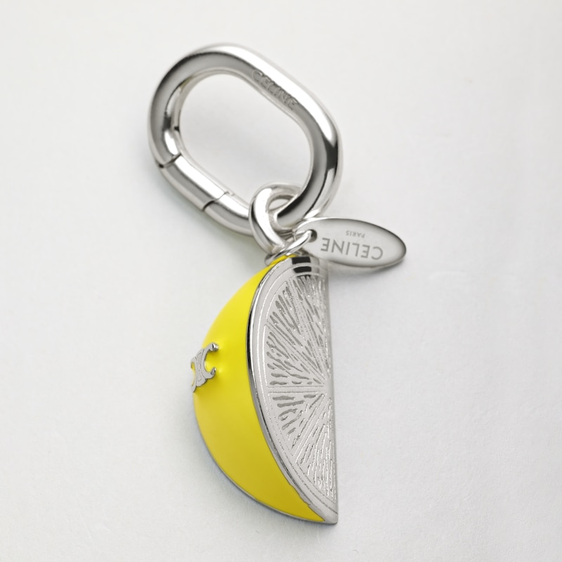 CELINE CHARMS LEMON IN ENAMEL AND BRASS WITH RHODIUM FINISH - SILVER / LEMON YELLOW - CELINE CHARMS - 1 | CELINE