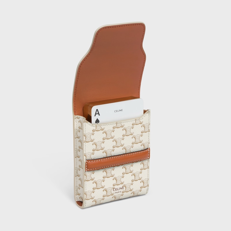 Playing Cards Case in Triomphe Canvas and Lambskin - WHITE / WHITE - CELINE MAISON - 1 | CELINE