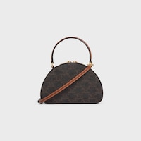 HALF MOON CASE IN triomphe canvas and calfskin - TAN - ESSENTIAL GIFTS - 2 | CELINE