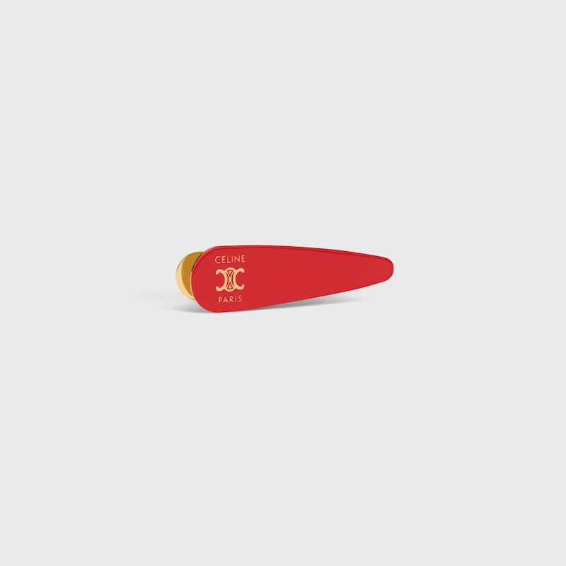 CELINE HAIR CLIP IN STEEL, ZAMAK AND VARNISH - POPPY RED / GOLD - HAIR ACCESSORIES - 1 | CELINE