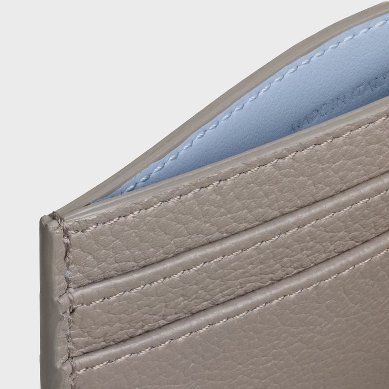 MEDIUM CARD HOLDER  IN GRAINED SUPPLE CALFSKIN - PEBBLE / LIGHT BLUE - COIN AND CARD HOLDERS - 1 | CELINE