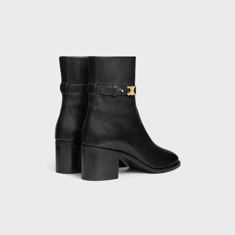 CELINE GARANCE TRIOMPHE STRAP BOOT IN CALFSKIN - BLACK -  - 1 | CELINE