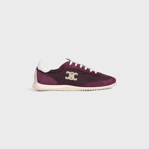 Sneaker deportiva celine baja con triomphe de nailon, ante de piel de becerro y piel de becerro