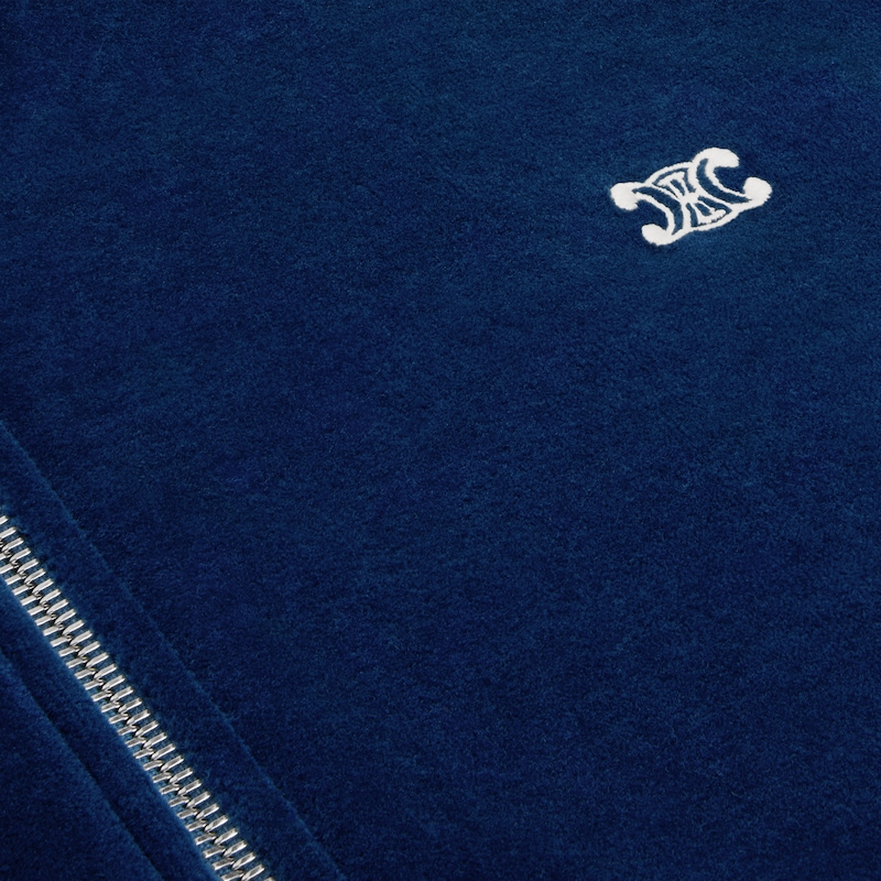 triomphe tracksuit jacket in velvet jersey - NAVY CHINA/ ECRU -  - 1 | CELINE