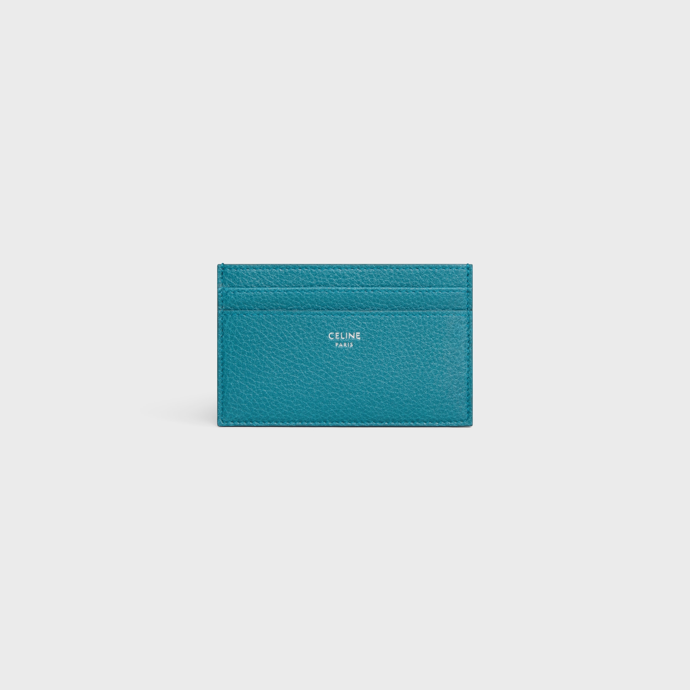 MEDIUM CARD HOLDER IN GRAINED CALFSKIN - COBALT | CELINE