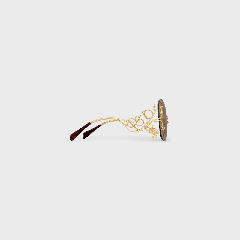 The Branch sunglasses in Metal - Gold / Light Brown -  - 1 | CELINE