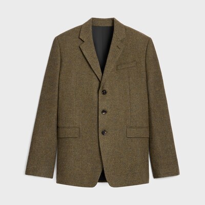 tailored jacket IN tricotine wool - MILITAIRE -  - tileIndex | CELINE