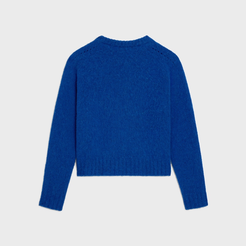 JERSEY CON CUELLO REDONDO DE LANA SHETLAND - AZUL -  - 1 | CELINE