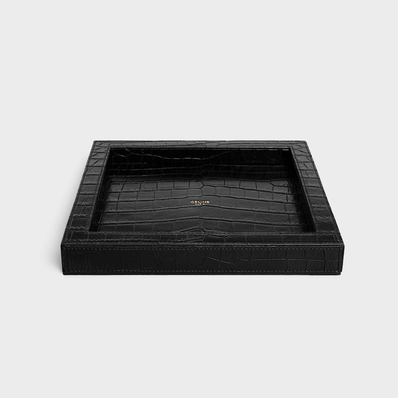 SQUARED TRAY IN CROCODILE - BLACK - CELINE MAISON - 1 | CELINE