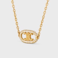 黃金及白鑽Maillon Triomphe鑽石頸鍊 - 黃金 - 项链 - 2 | CELINE