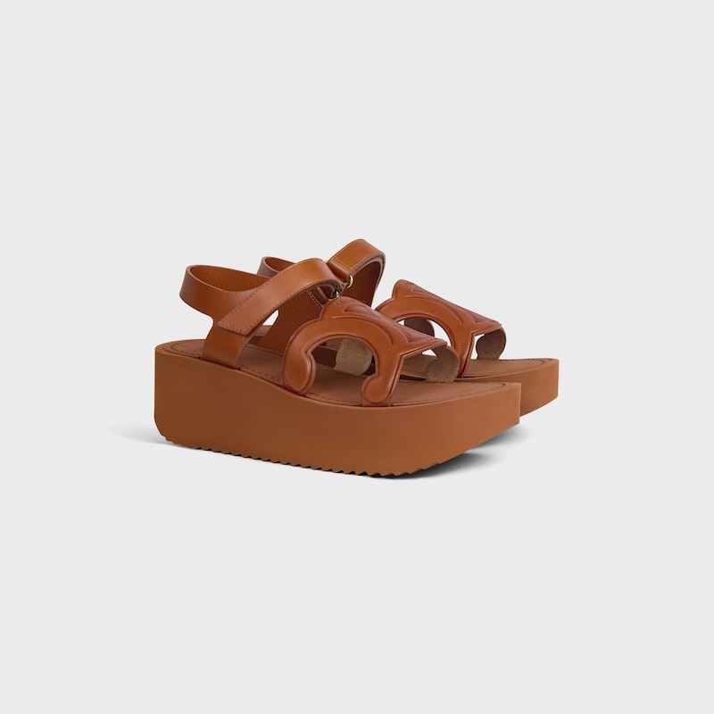 SUNNY SANDAL IN Calfskin - Vegetal Tanning - TAN -  - 1 | CELINE