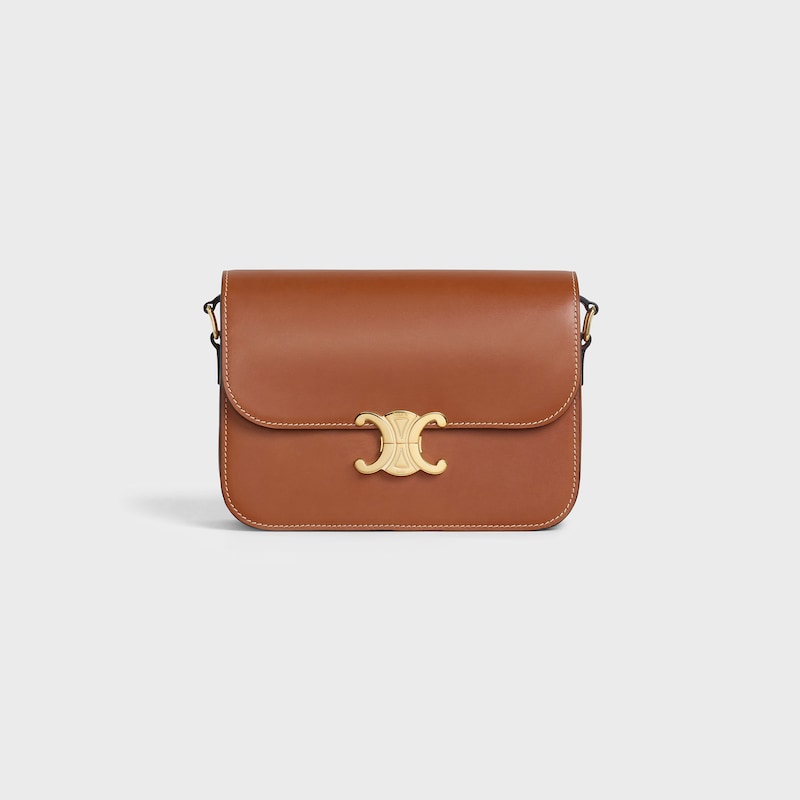 CLASSIQUE TRIOMPHE BAG IN Natural Calfskin - Tan - SHOULDER BAGS - 1 | CELINE