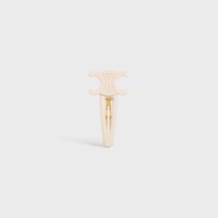 Celine Large Snap Hair Clip in Acetate and Steel - IVORY / GOLD - NEW - 1 | CELINE