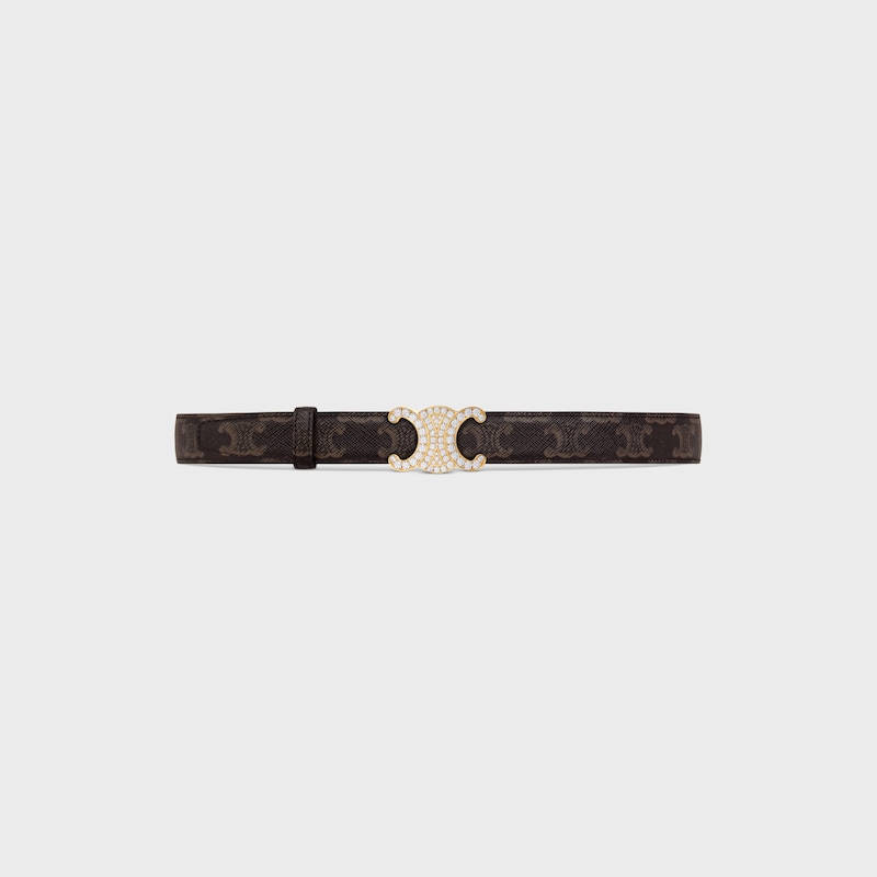 Reversible Strap 25MM IN Taurillon Leather and Triomphe Canvas -  -  - 1 | CELINE