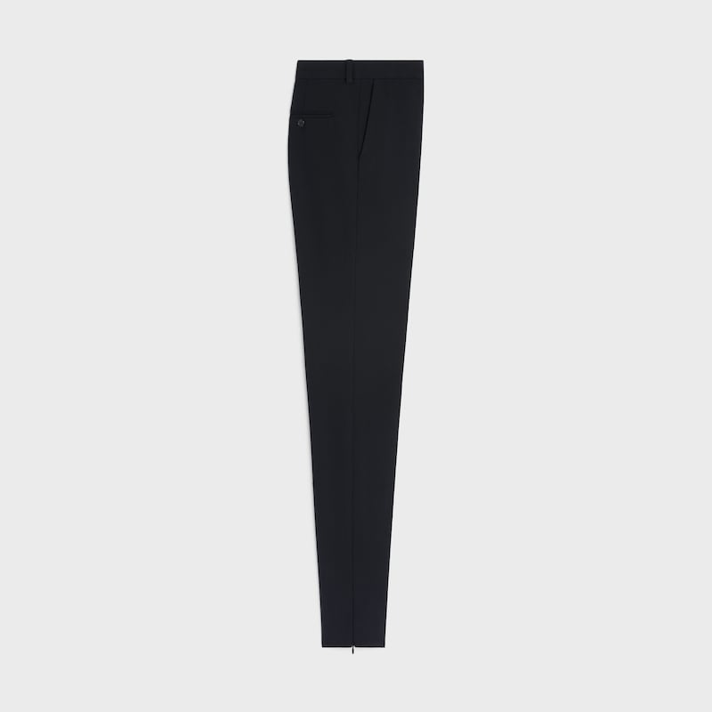 Calças slim em gabardine de lã stretch - PRETO -  - 1 | CELINE