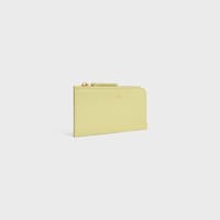 LONG ZIPPED CARD HOLDER IN SUPPLE GRAINED CALFSKIN - CITRUS / SAFARI - COIN AND CARD HOLDERS - 2 | CELINE