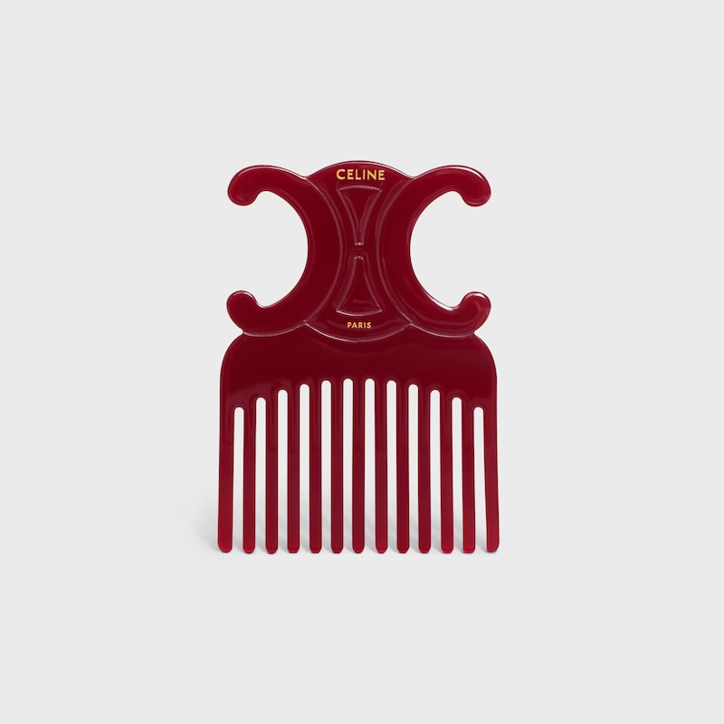 TRIOMPHE HAIR COMB IN ACETATE - Açaï - CELINE MAISON - 1 | CELINE