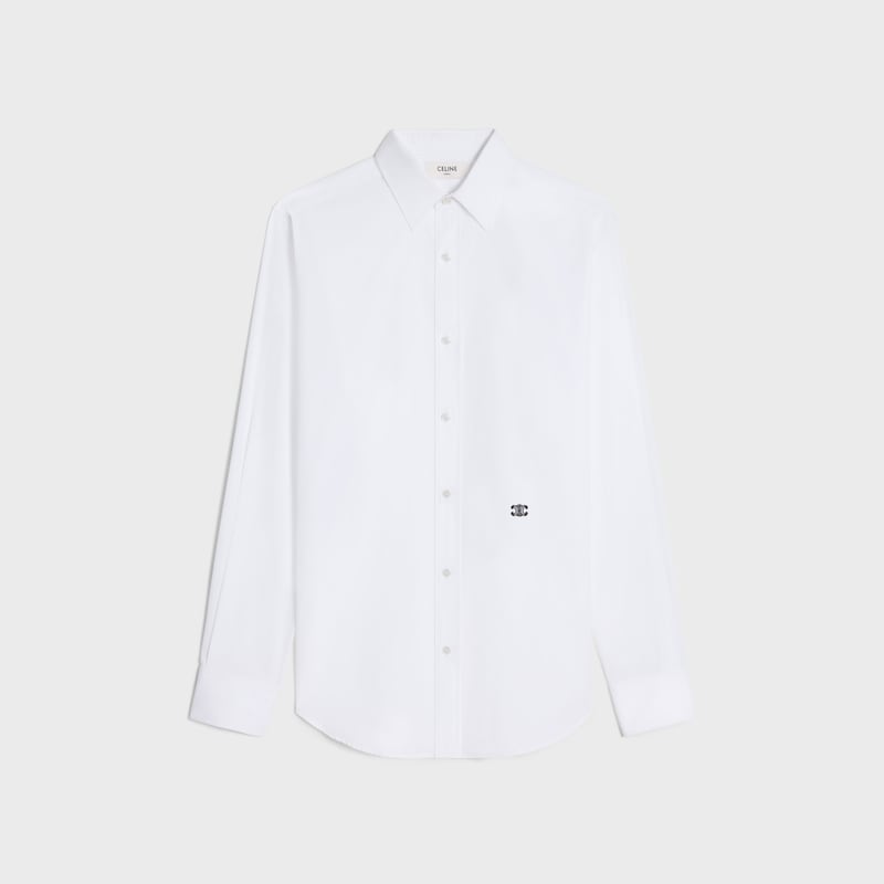 loose shirt in cotton poplin - WHITE -  - 1 | CELINE