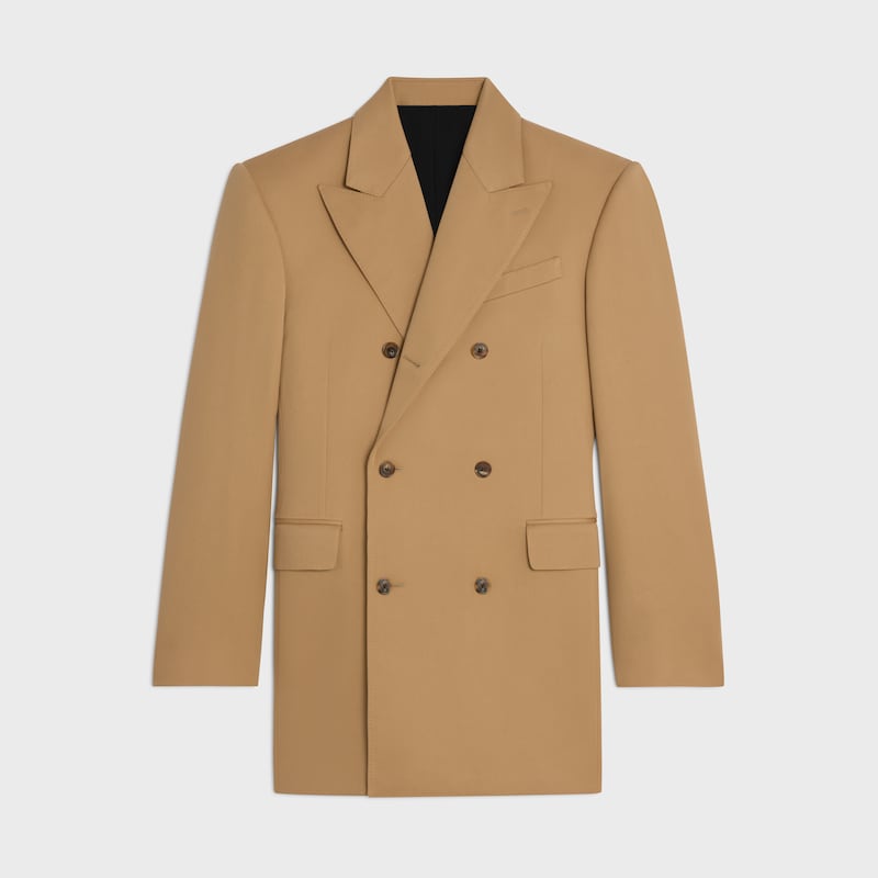 COLONNE JACKET IN mohair wool - CARAMEL -  - 1 | CELINE