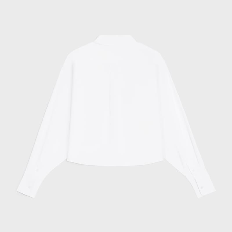 cropped shirt IN COTTON POPLIN - WHITE -  - 1 | CELINE