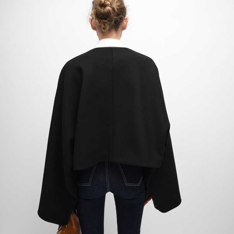 CHAQUETA CÁRDIGAN DE PAÑO DE LANA - NEGRO -  - 1 | CELINE