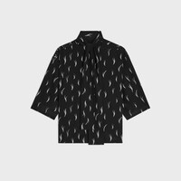 lavalliere top IN crepe de chine - NOIR/CRAIE -  - 2 | CELINE