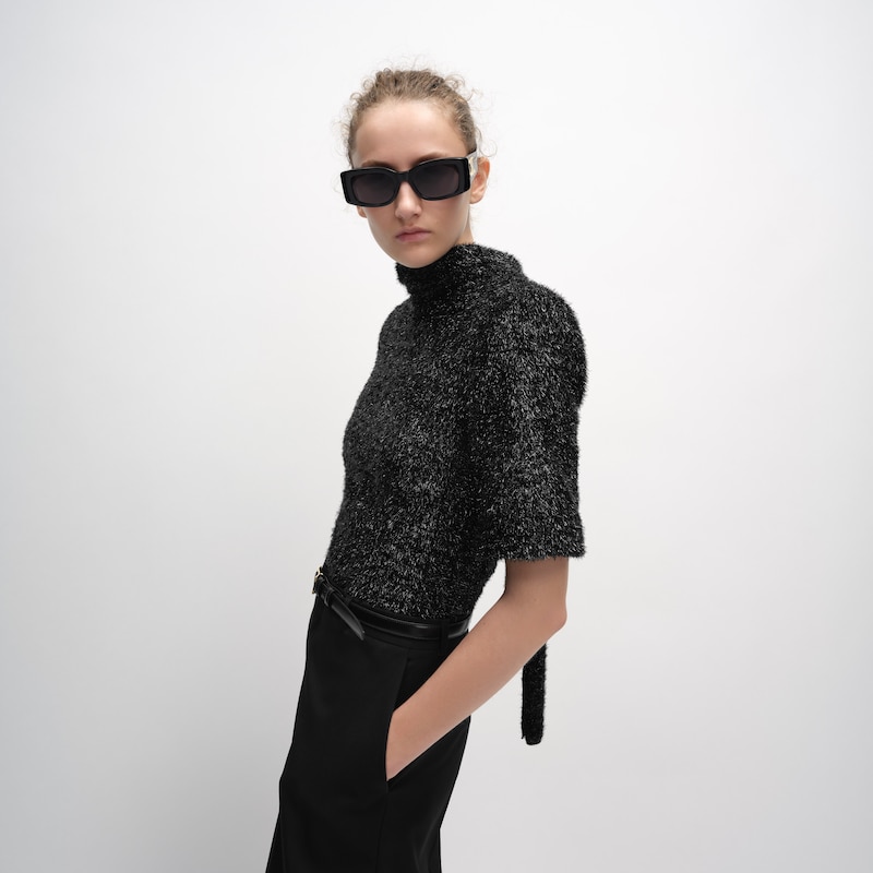 top IN lurex - NOIR BRILLANT -  - 1 | CELINE
